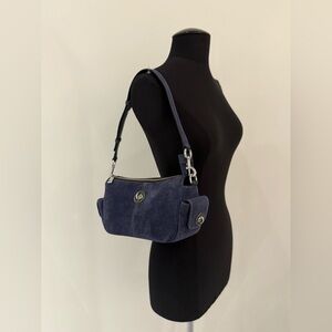 NWT Marc Jacobs turn lock suede shoulder bag - azure blue